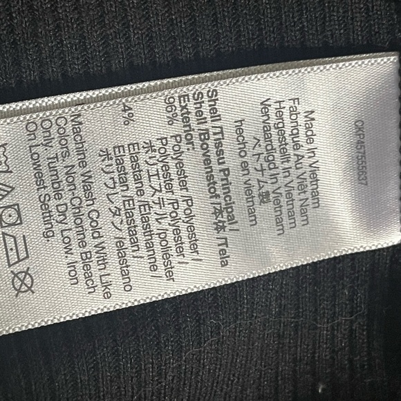 Madewell Womens XS Black Ribbed Knit Bodycon Long Sleeve Elastane Blend Dresss - Picture 5 of 7